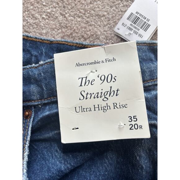 NWT Abercrombie & Fitch Plus Size 35 20r The 90s Straight Ultra High Rise Jeans - Picture 4 of 10